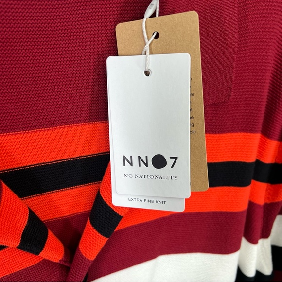 NN07 Miyagi Cotton Shirt - Wine Stripe - Size XL - Picture 8 of 11
